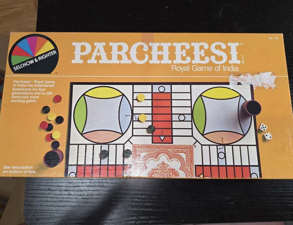 Vintage 1975 Parcheesi Board Game Complete Selchow & Righter India